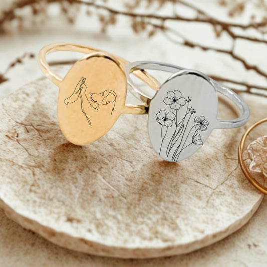 Personalized Oval Ring