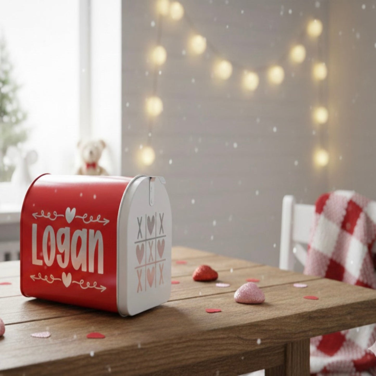 Personalized Valentine's Day Tin Mailbox for Kids, Valentine's Cards, Valentine's Day Gifts for Kids, Valentine Party Favors, Custom Gift