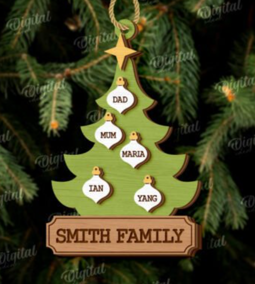 Family Christmas Tree Ornament