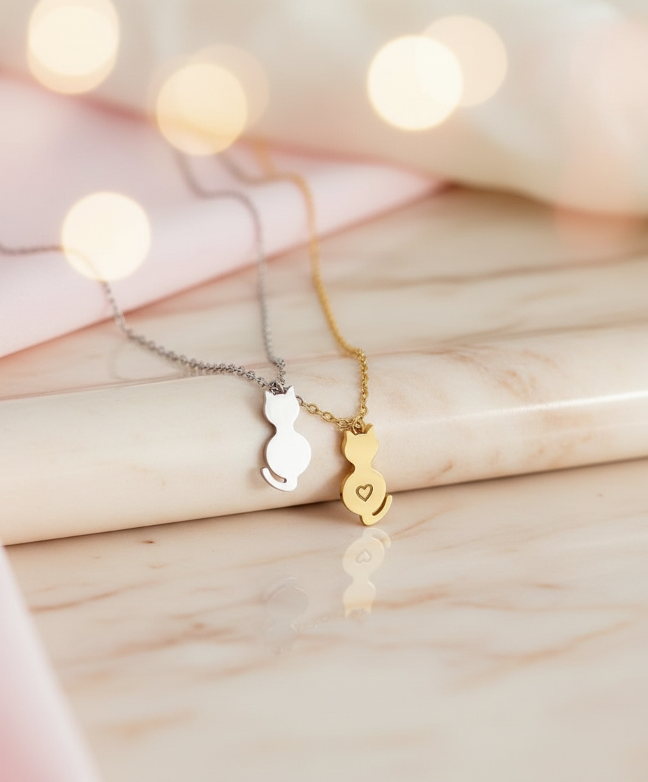 Cat Necklace (Silver or Gold)