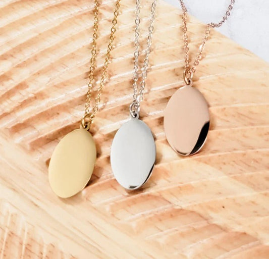 Personalized Oval Pendant Necklace