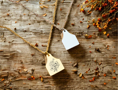 Cow Tag Pendant Necklace